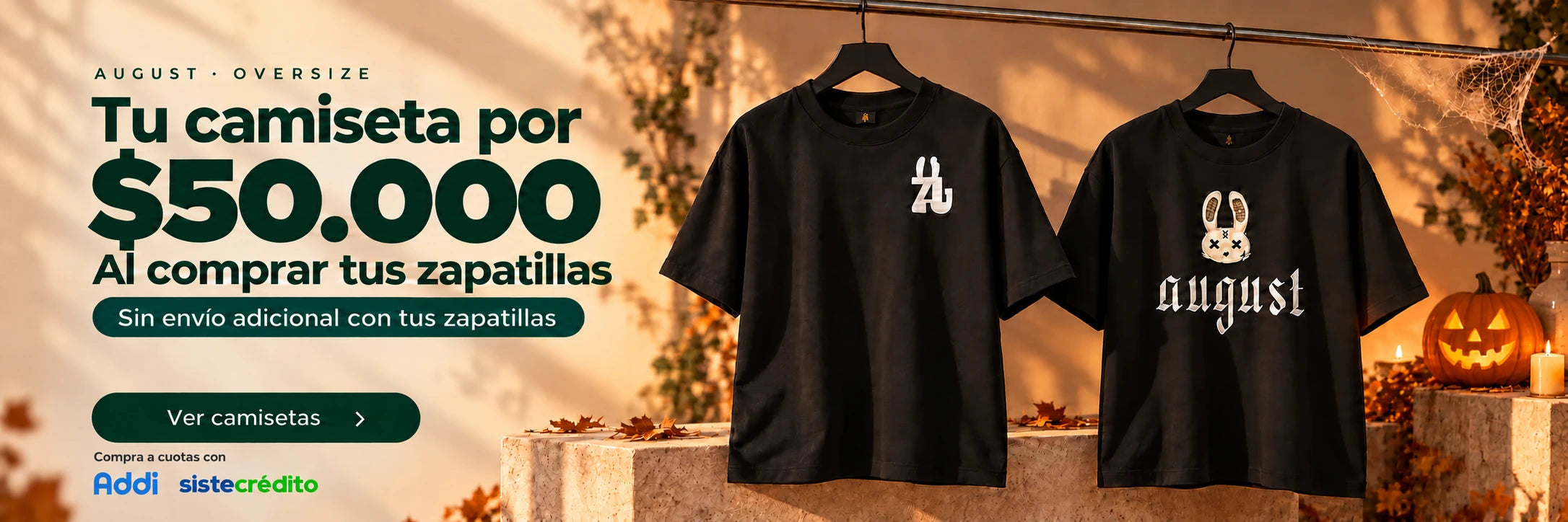 August $50.000 con zapatillas · sin envío adicional