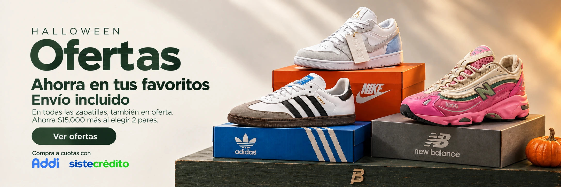 Ofertas con envío incluido · $15.000 adicionales al elegir 2 zapatillas