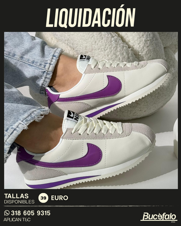 NK Cortez Beige Morado – Retro con Toque Moderno 🔥