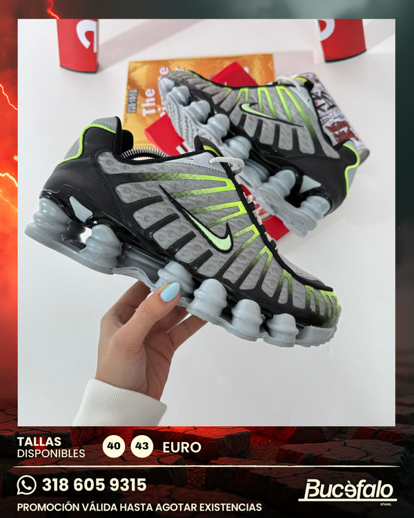 NK Shox Gravity Gris/Verde – Liquidación Tallas 40 y 43
