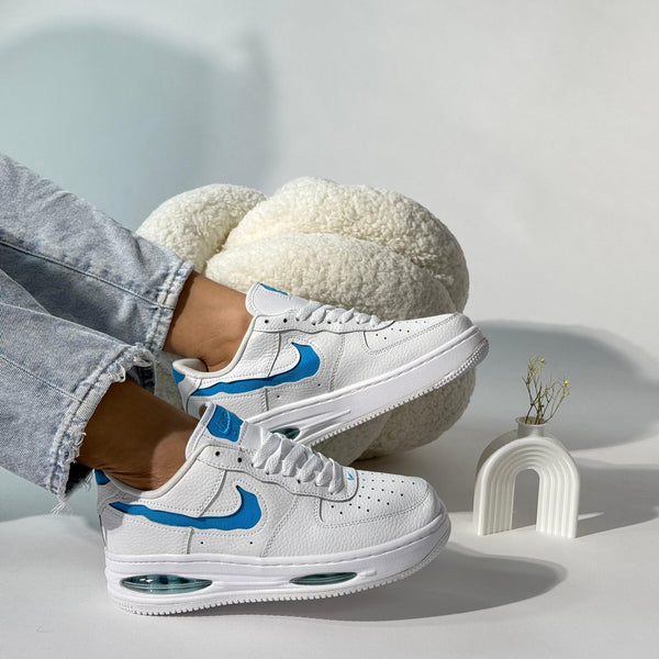 Zapatillas NK Air Force 1 Low White-Blue Air Max – Estilo y Amortiguación