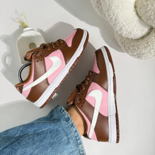 Zapatillas NK Dunk Low Brown-Pink – Estilo Dulce y Urbano