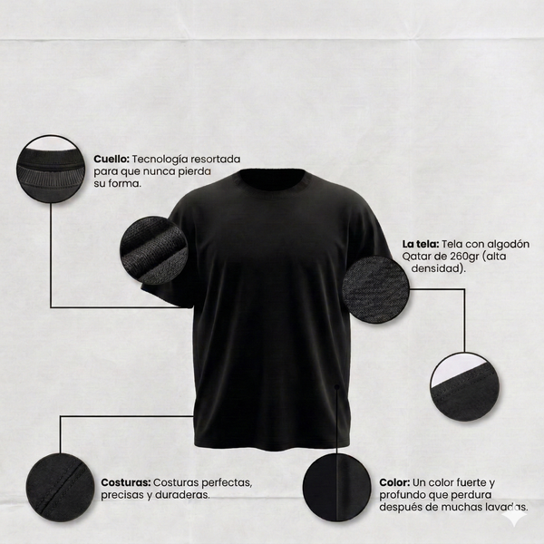 Camiseta Premium Negra Versátil