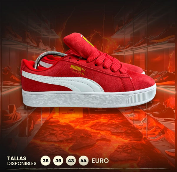 Zapatillas PMA Suede XL Rojas – Estilo Retro en Liquidación 🔥👟