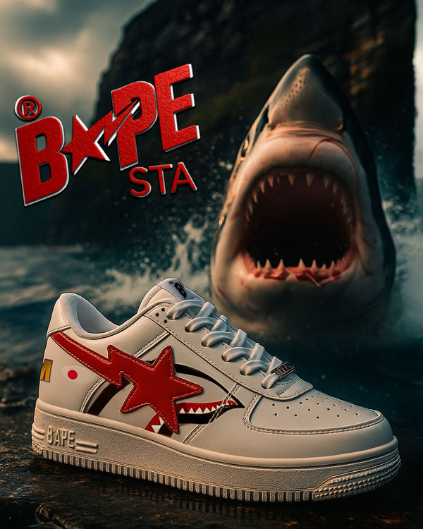 Bape Sta Shark Red – Estilo Japonés con Brillo y Personalidad