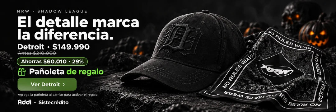 NRW Detroit $149.990, antes $210.000. Ahorra $60.010 (29%). Pañoleta de regalo al agregarla al carrito.