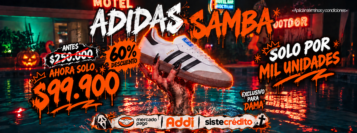 Adidas Samba en oferta Halloween: antes $250.000, ahora $99.900, 60% de descuento, solo por mil unidades